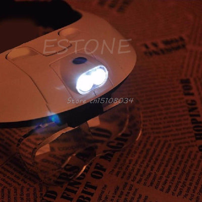 Headband LED Lamp Light Illuminating Magnifier Magnifying Glass Loupe Headlamp S08 Drop ship