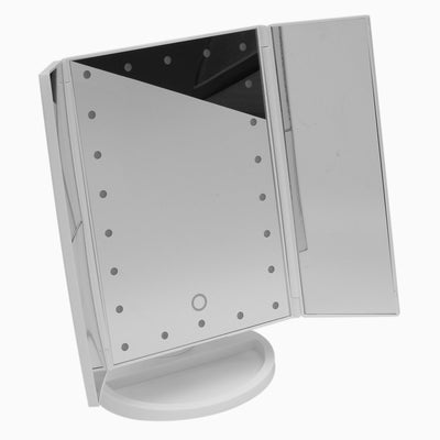 3 Folding Touch Screen Makeup Led Light Mirror Vanity Mirror With Led Light 1X/2X/3X Table Desktop Magnifying Mirror For Make Up
