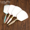 1pcs Cute Pink White Plastic Vintage Hand mirrors Makeup Vanity Mirror Rectangle Hand Hold Cosmetic Mirror With Handle For Gifts