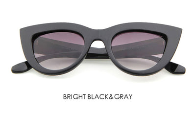 TSHING RAY Retro Thick Frame Cat Eye Sunglasses Women Ladies Fashion Brand Designer Mirror Lens Cateye Sun Glasses For Female