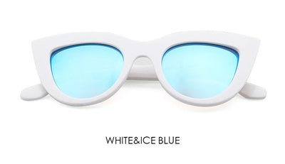 TSHING RAY Retro Thick Frame Cat Eye Sunglasses Women Ladies Fashion Brand Designer Mirror Lens Cateye Sun Glasses For Female