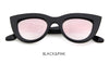 TSHING RAY Retro Thick Frame Cat Eye Sunglasses Women Ladies Fashion Brand Designer Mirror Lens Cateye Sun Glasses For Female