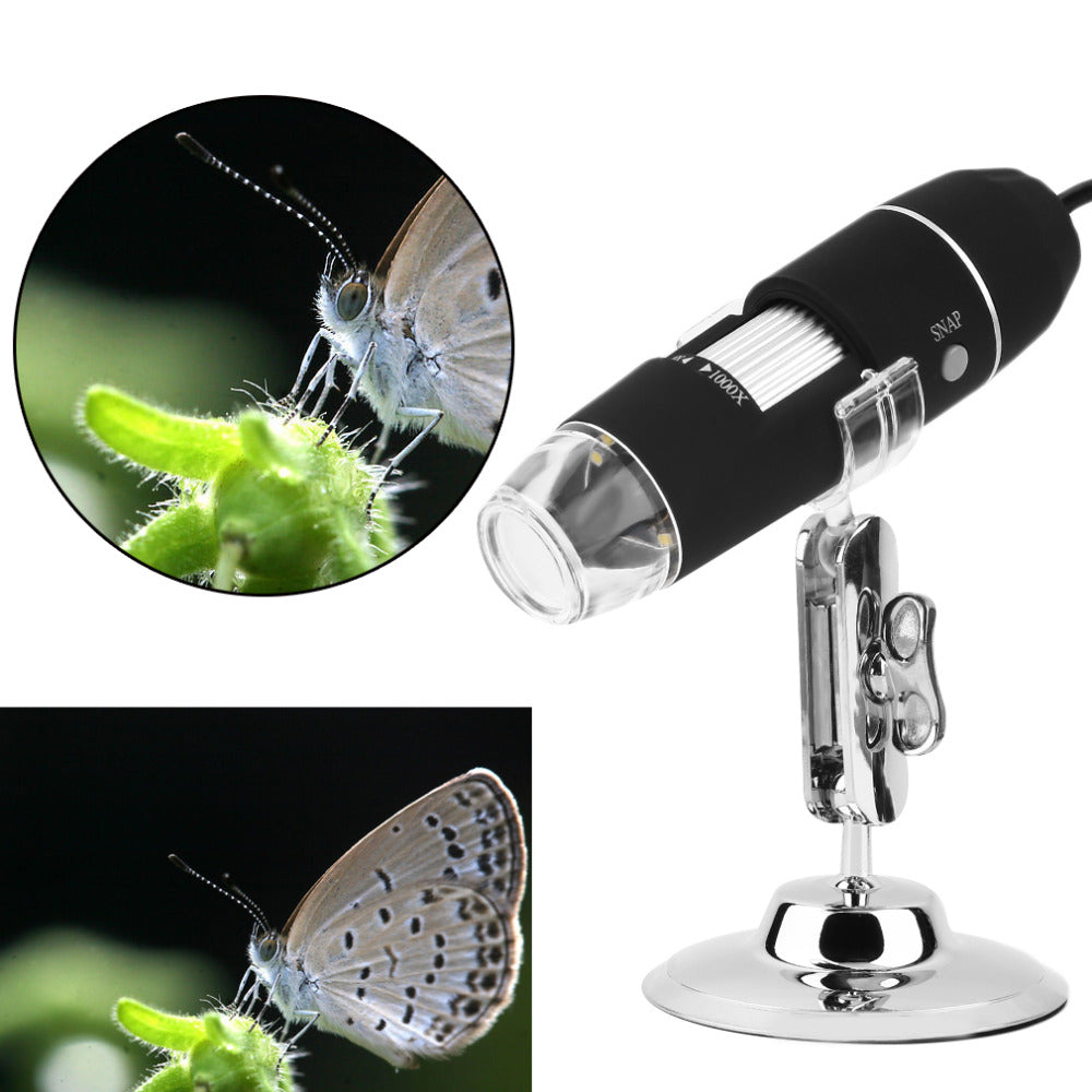 100% Brand New Mega Pixels 8 LED 1000X USB Digital Microscope Endoscope Magnifier Video Camera Stand Z P4PM Free Shipping