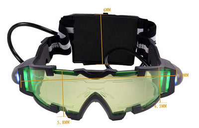 Cool Green Night Vision Goggles Adjustable Sunglasses Elastic Band Glasses for Night Activities