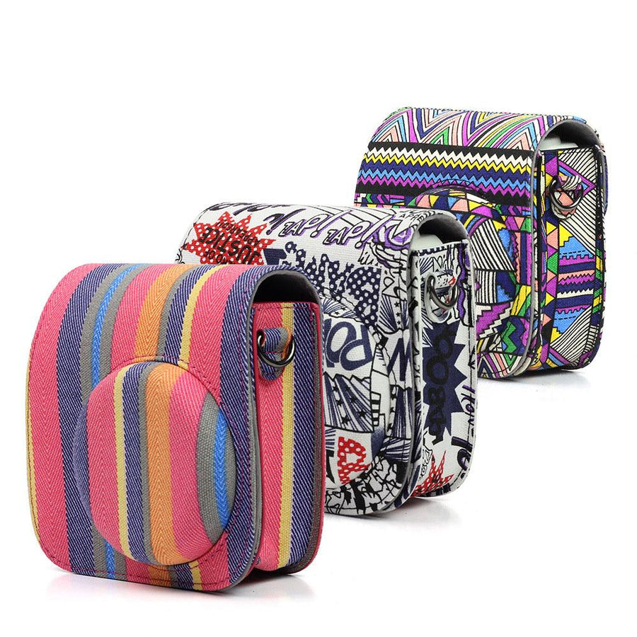 3 Camouflage Style Retro Mini Camera Bag Case for Fujifilm Instax Mini 8/8+/9 PU Leather Camera Protect Case
