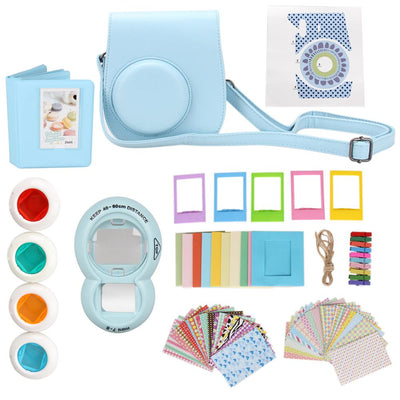 9 in 1 Instant Film Camera Accessory Camera Bag Close-up Selfie Lens Album Bundles Decor Stiker Kit for Fujifilm Instax Mini 8