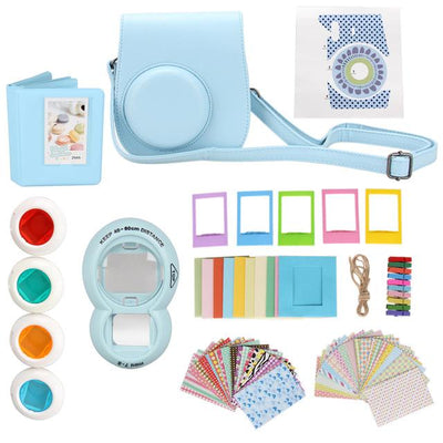 9 in 1 Instant Film Camera Accessory Camera Bag Close-up Selfie Lens Album Bundles Decor Stiker Kit for Fujifilm Instax Mini 8