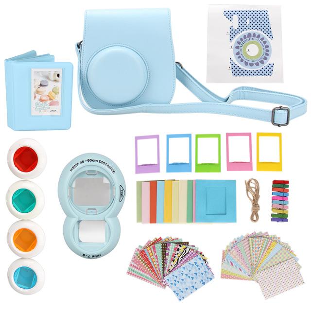 9 in 1 Instant Film Camera Accessory Camera Bag Close-up Selfie Lens Album Bundles Decor Stiker Kit for Fujifilm Instax Mini 8