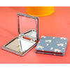 CN-RUBR Ultra-thin Makeup Mirror Portable Double-sided PU Leather Stainless Steel Pocket Mirror Compact Protective Mirror Gifts