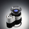 Mini 45X Zoom Adjustable Loupe Magnifier Magnifying Glass with LED Light and UV Light for Jewelry Antiques Gems Stamps Currency