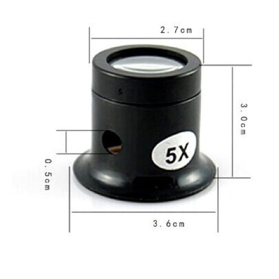 Portable 10X Monocular Magnifying Glass Loupe Lens Jeweler Tool Eye Magnifier