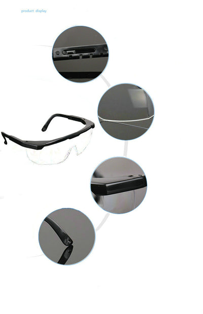 Safety Goggles for Eyes Protection Windproof Dustproof Resistant Transparent Glasses Protective Working Eyewear Adjustable Frame