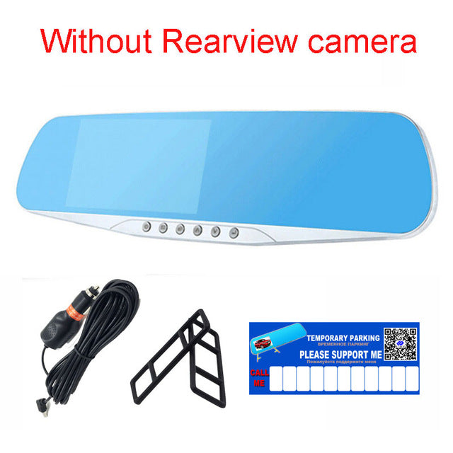 E-ACE Automotive Car Camera Dvr Night Vision 5 Led Lights Dash Cam Rear View Mirror Dvr Two Camera Registrator Camcorde Car Cams