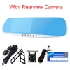 E-ACE Automotive Car Camera Dvr Night Vision 5 Led Lights Dash Cam Rear View Mirror Dvr Two Camera Registrator Camcorde Car Cams