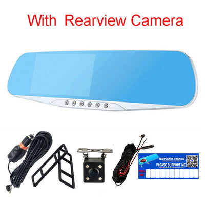 E-ACE Automotive Car Camera Dvr Night Vision 5 Led Lights Dash Cam Rear View Mirror Dvr Two Camera Registrator Camcorde Car Cams