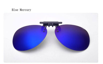 Ralferty Mirror Pilot Polarized Sunglasses Men Night Vision Lens Polaroid Sun Glasses Flip Up Clip On Sunglass Outdoor Goggles