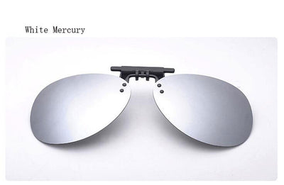 Ralferty Mirror Pilot Polarized Sunglasses Men Night Vision Lens Polaroid Sun Glasses Flip Up Clip On Sunglass Outdoor Goggles