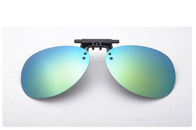Ralferty Mirror Pilot Polarized Sunglasses Men Night Vision Lens Polaroid Sun Glasses Flip Up Clip On Sunglass Outdoor Goggles