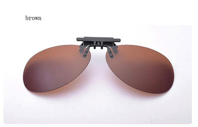 Ralferty Mirror Pilot Polarized Sunglasses Men Night Vision Lens Polaroid Sun Glasses Flip Up Clip On Sunglass Outdoor Goggles