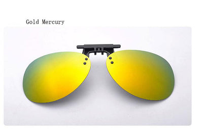 Ralferty Mirror Pilot Polarized Sunglasses Men Night Vision Lens Polaroid Sun Glasses Flip Up Clip On Sunglass Outdoor Goggles