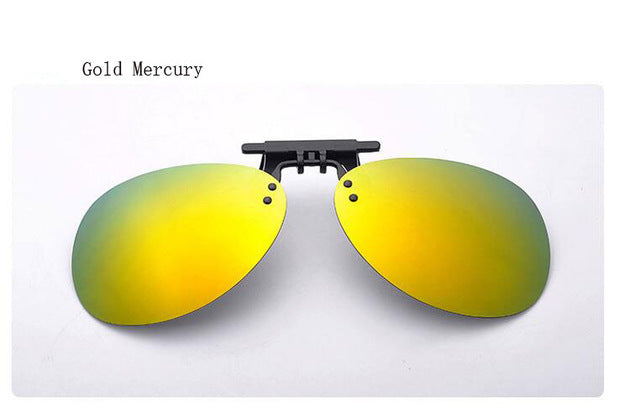 Ralferty Mirror Pilot Polarized Sunglasses Men Night Vision Lens Polaroid Sun Glasses Flip Up Clip On Sunglass Outdoor Goggles