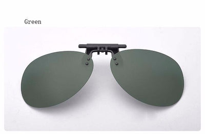 Ralferty Mirror Pilot Polarized Sunglasses Men Night Vision Lens Polaroid Sun Glasses Flip Up Clip On Sunglass Outdoor Goggles