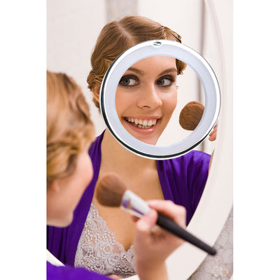 RUIMIO 7X Magnifying MIrrors Cosmetic Makeup Mirror With Power Locking Suction Cup Bright Diffused Light 360 Degree Rotating