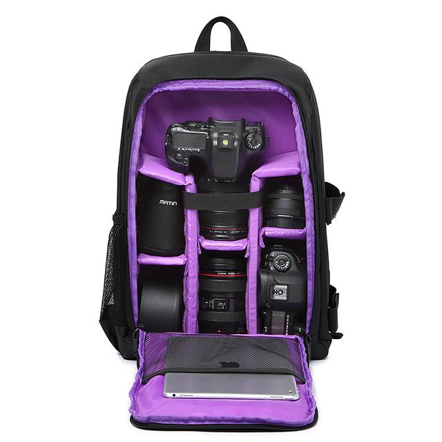Upgrade Waterproof multi-functional Digital DSLR Camera Video Bag w/ Rain Cover SLR Camera Bag PE Padded for Photographer