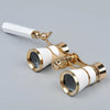 Opera Theater Glasses 3x25 Brass Coated Lens Binocular Telescope White/Red/Black Color with Handle Glasses