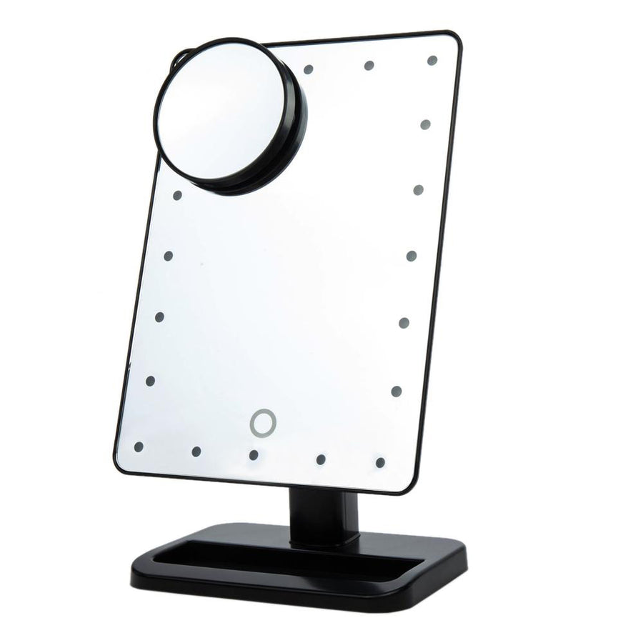 Adjustable 20 LEDs Lighted Makeup Mirror Touch Screen Portable Magnifying Vanity Tabletop Lamp Cosmetic Mirror Make Up Tool