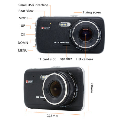 Junsun H7 Car DVR Camera Dual Lens IPS 4.0" Full HD 1296P Video Recorder Registrator Night Vision Car Camcorder DVRs Dash Cam