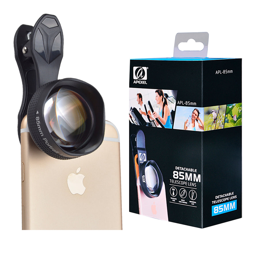 APEXEL camera Lens kit Universal 85MM telescope Clip-on Cell Phone Lenses for apple iPhone Xiaomi Samsung galaxy HTC smartphone