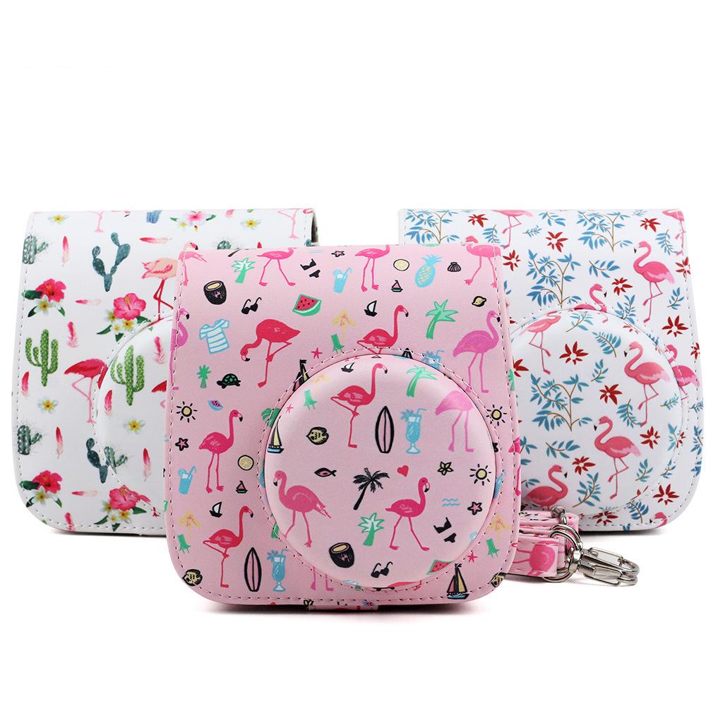 Newly Flamingo Case PU Pouch Camera Bags With Strap Protector Cover For Fujifilm Instax Mini 8/8+/9