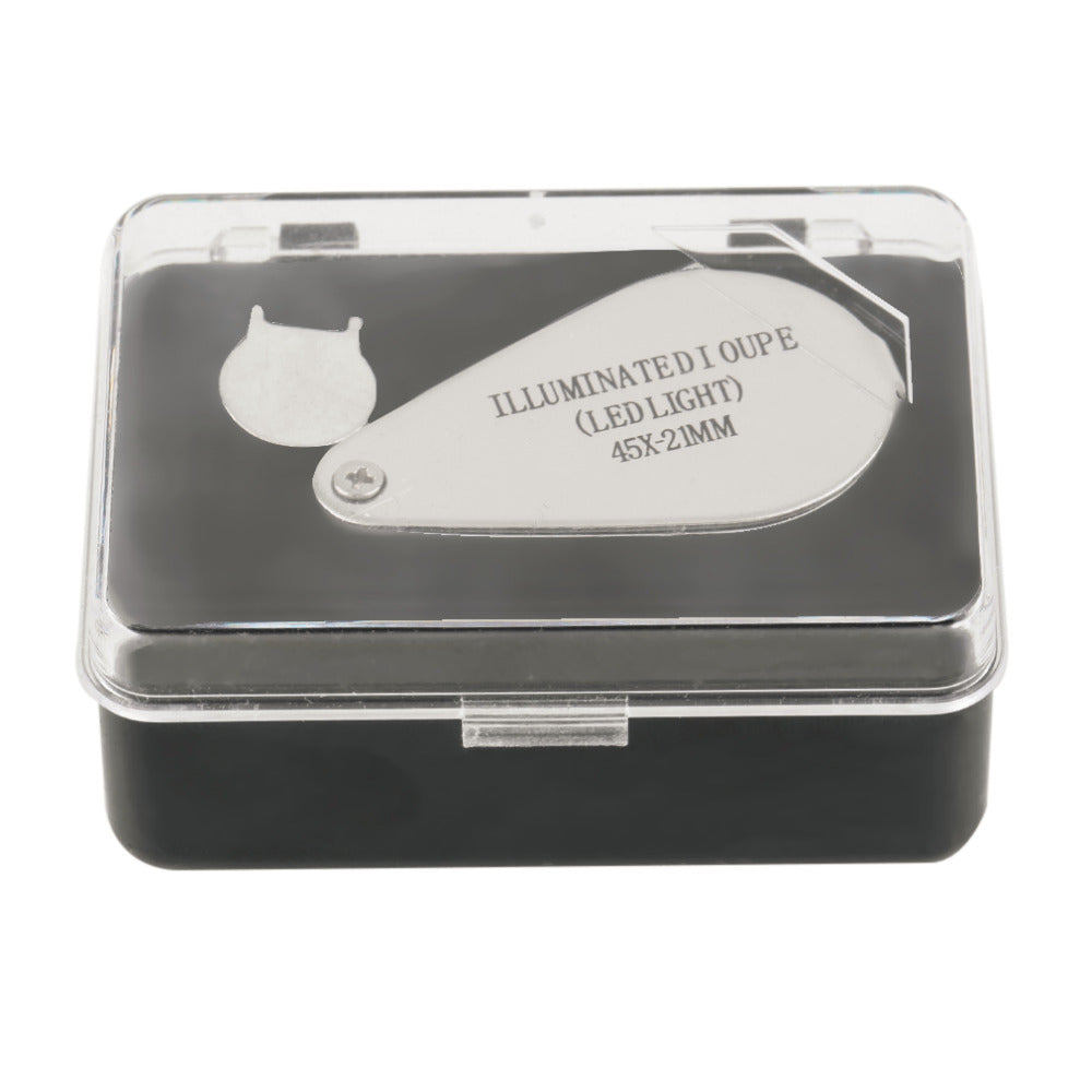 45x21mm Jewelers Eye Loupe Magnifier Magnifying Glass Rotate With LED Light  Worldwide Store