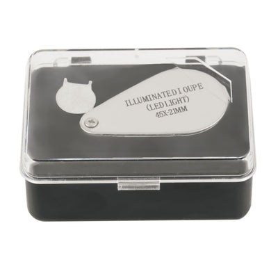 45x21mm Jewelers Eye Loupe Magnifier Magnifying Glass Rotate With LED Light  Worldwide Store