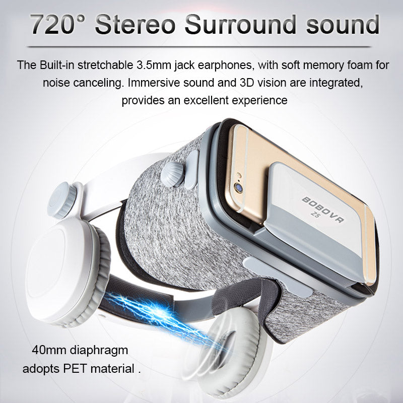 BOBOVR Z4 Update BOBO VR Z5 120 FOV 3D Cardboard Helmet Virtual Reality Glasses Headset Stereo Box for 4.7-6.2' Mobile Phone