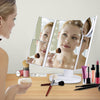 Ovonni Vanity Makeup Mirror 22 LED Lighted Touch Screen 1X/2X/3X/10X Magnification Foldable Adjustable Maquiagem LED Mirror