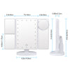Ovonni Vanity Makeup Mirror 22 LED Lighted Touch Screen 1X/2X/3X/10X Magnification Foldable Adjustable Maquiagem LED Mirror