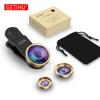 GETIHU Fisheye Camera Lens Mobile Phone Lenses Universal Fish eye Zoom Smartphone Macro Lentes Microscope For iPhone 6 7 8 Lens