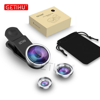GETIHU Fisheye Camera Lens Mobile Phone Lenses Universal Fish eye Zoom Smartphone Macro Lentes Microscope For iPhone 6 7 8 Lens
