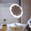 Double-sided Rotation Folding USB LEDs Lighted Makeup Mirror Touch Screen Portable Tabletop Lamp Cosmetic Mirror Make Up Tools