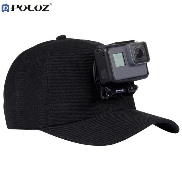PULUZ Sports Camera Hat For Gopro Accessories Adjustable Cap With Screws And J Stent Base For GoPro HERO 6 5 4 / 5 4 Session