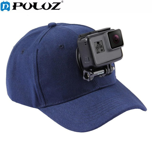 PULUZ Sports Camera Hat For Gopro Accessories Adjustable Cap With Screws And J Stent Base For GoPro HERO 6 5 4 / 5 4 Session