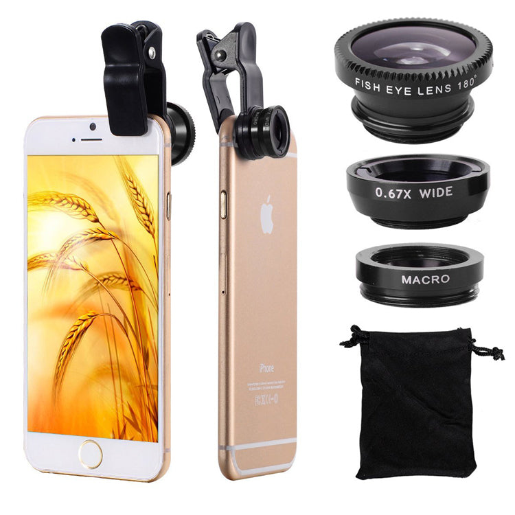 Camera Lens Fish eye Wide Angle Macro Lenses 8x Zoom Telephoto Lentes Tripod Clips Selfie Fill Light 12in1 Kits For Cell Phone