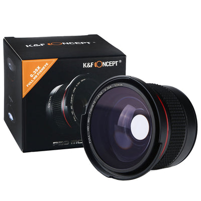 K&F CONCEPT 52mm 0.35x Fisheye Lens Wide Angle Macro Panoramic Lenses For Canon 600d 550d Nikon D3300 Penta Sony SLR DSLR Camera