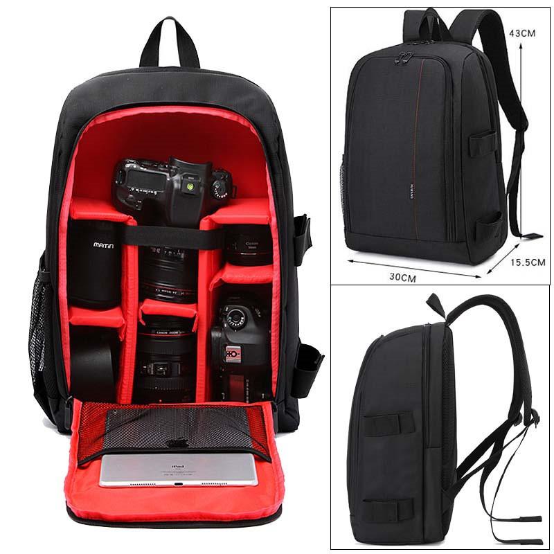 Upgrade Waterproof multi-functional Digital DSLR Camera Video Bag w/ Rain Cover SLR Camera Bag PE Padded for Photographer