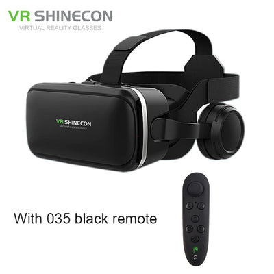 VR Headset Shinecon 6.0 Pro Stereo Virtual Reality Smartphone 3D Glasses Google BOX VR Headset with Controller for Android