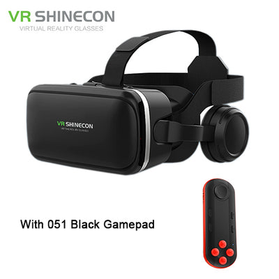 VR Headset Shinecon 6.0 Pro Stereo Virtual Reality Smartphone 3D Glasses Google BOX VR Headset with Controller for Android