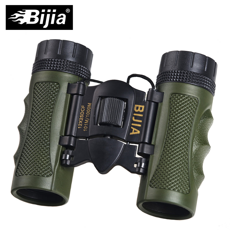 BIJIA 12x25 Mini Day Light Telescope Professional Binocular Outdoor Travel Folding Binoculars