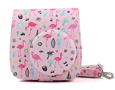 Newly Flamingo Case PU Pouch Camera Bags With Strap Protector Cover For Fujifilm Instax Mini 8/8+/9
